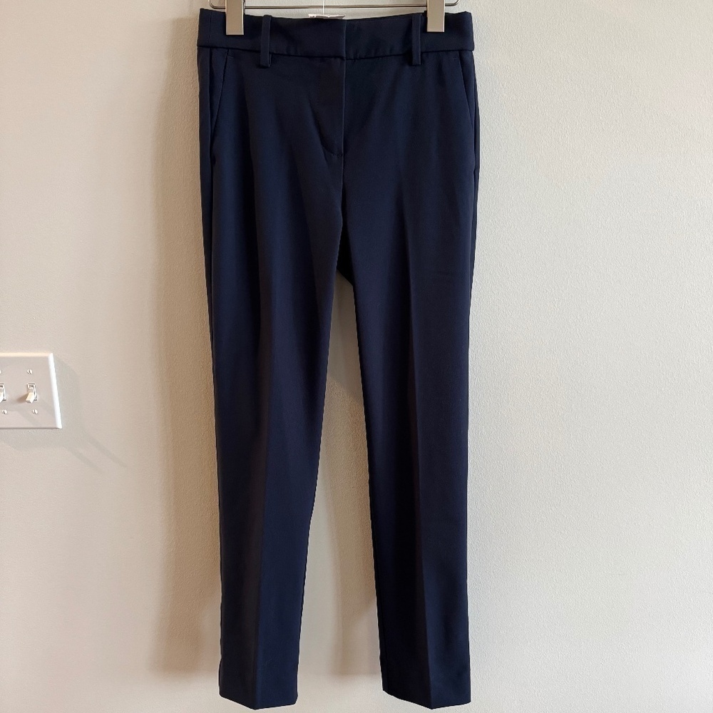 J.Crew Factory Petite Trouser Pant Size 0 Navy CB288 - Picture 3 of 5
